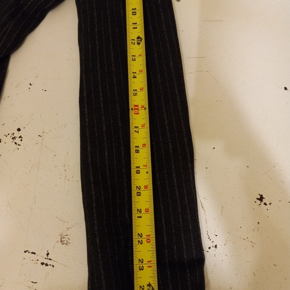 COPY - BB Dakota Blazer Suit Jacket Cropped Lined Gray Pinstripes Logo Size S/34 - Picture 9 of 10